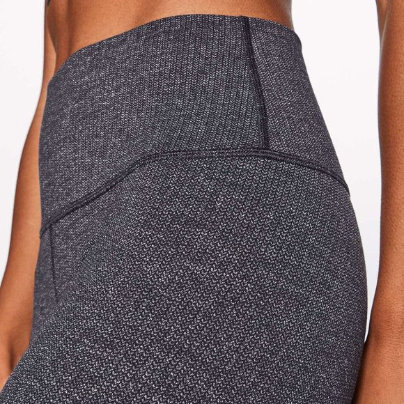 lululemon athletica Pants - NWT Lululemon Wunder Under HR Tight 28" *Luon, Sz 8, Variegated Knit Black